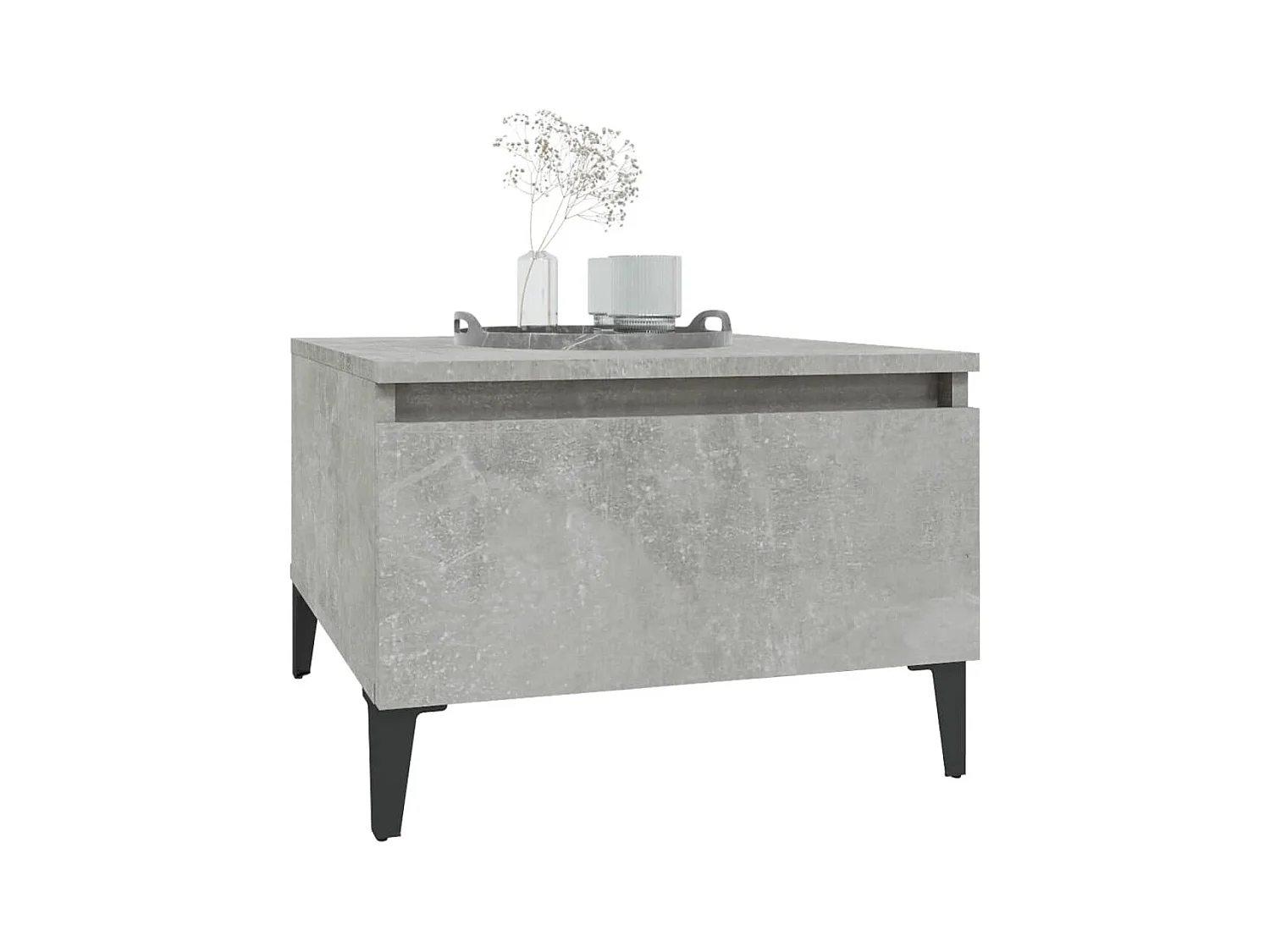 Tables d'appoint 2 pcs Gris béton 50x46x35 cm Bois d'ingénierie