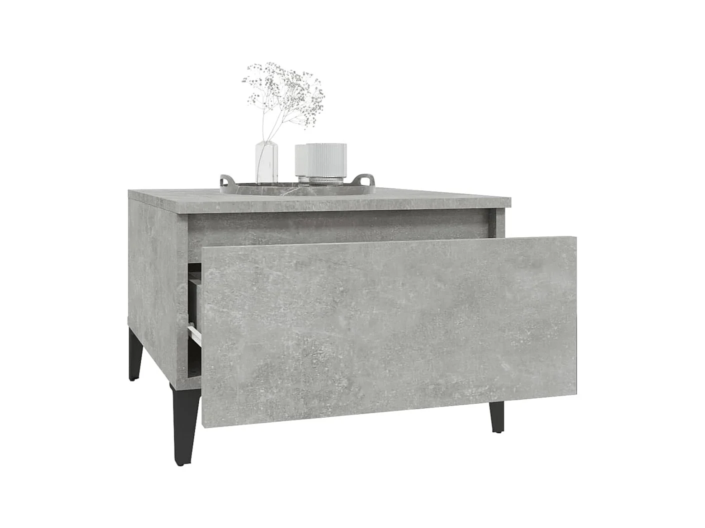 Tables d'appoint 2 pcs Gris béton 50x46x35 cm Bois d'ingénierie