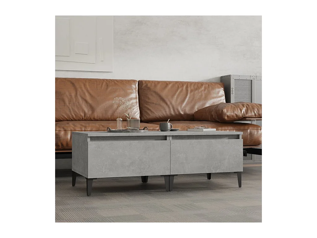Tables d'appoint 2 pcs Gris béton 50x46x35 cm Bois d'ingénierie