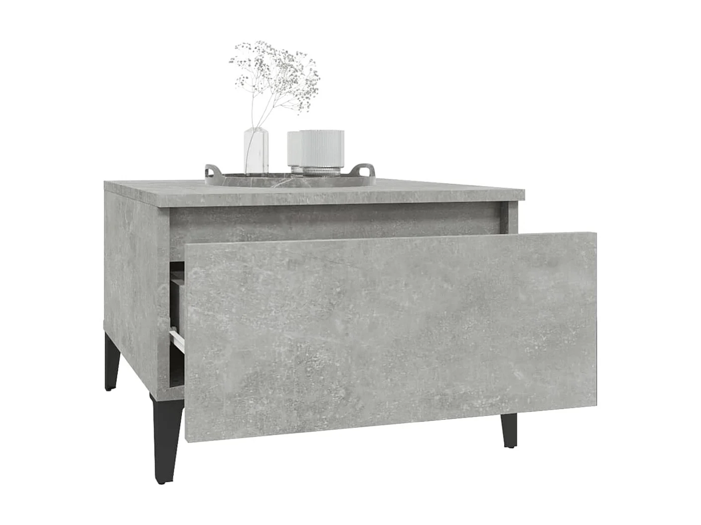 Tables d'appoint 2 pcs Gris béton 50x46x35 cm Bois d'ingénierie