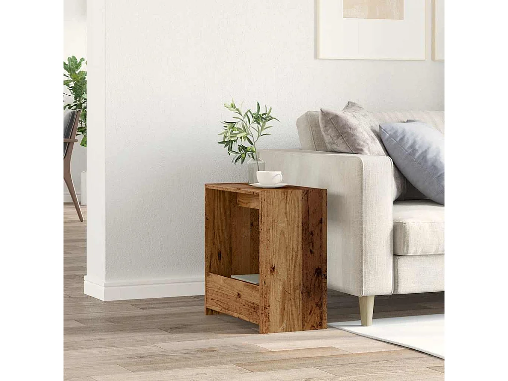 Tavolino laterale in legno antico 50x26x50 cm in legno ingegnerizzato