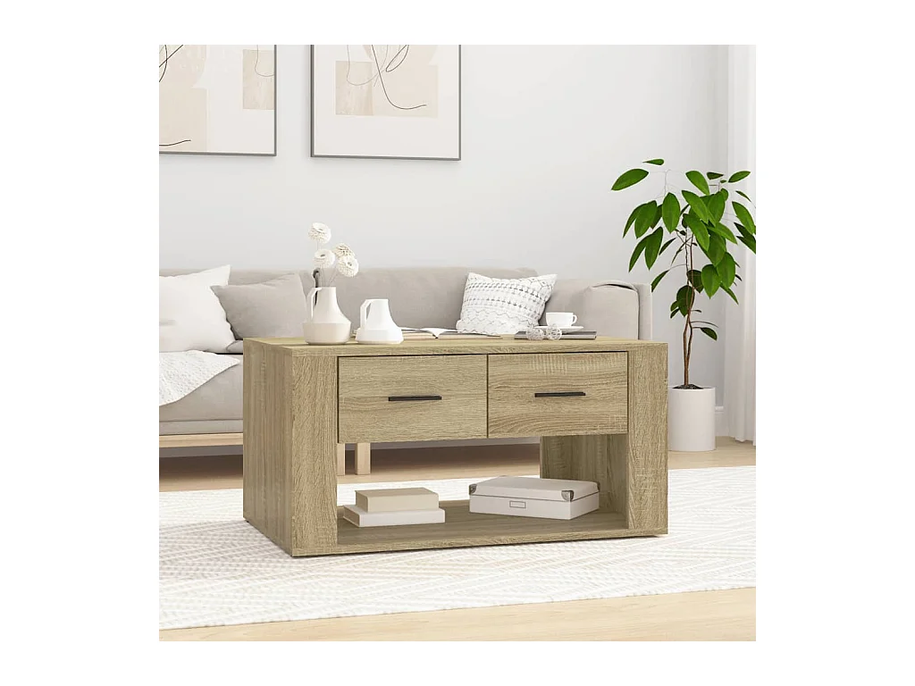 Table basse Chêne sonoma 80x50x40 cm Bois d'ingénierie
