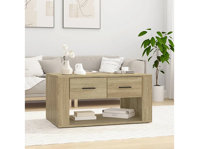 Sonoma Eiken Salontafel 80x50x40 cm Bewerkt Hout