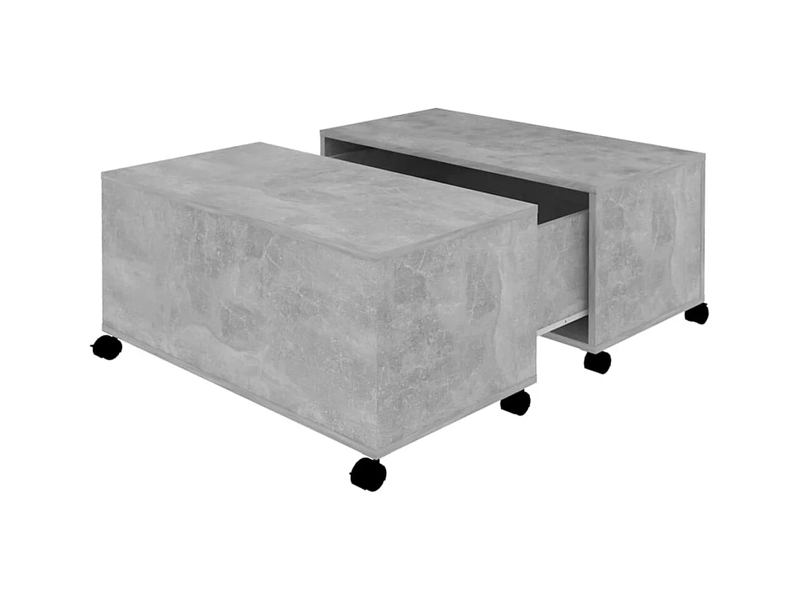 Tavolino da caffè grigio cemento 75x75x38 cm in legno ingegnerizzato