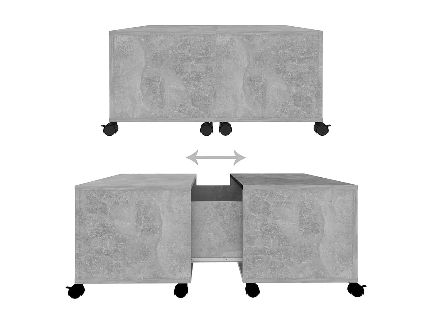 Tavolino da caffè grigio cemento 75x75x38 cm in legno ingegnerizzato