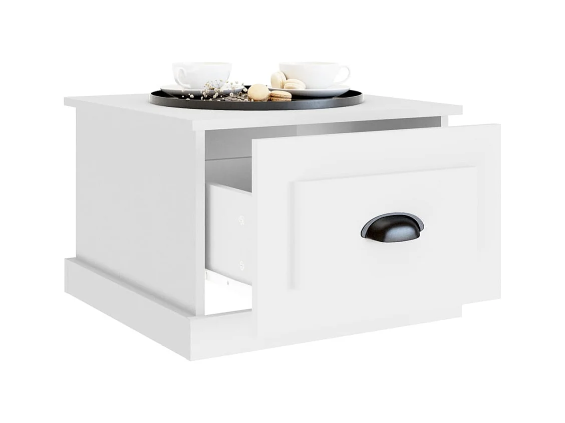 Witte salontafel 50x50x35 cm bewerkt hout