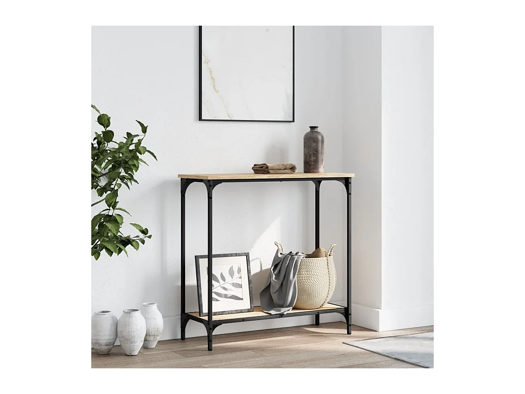 Table console chêne sonoma 75x30,5x75 cm bois d'ingénierie