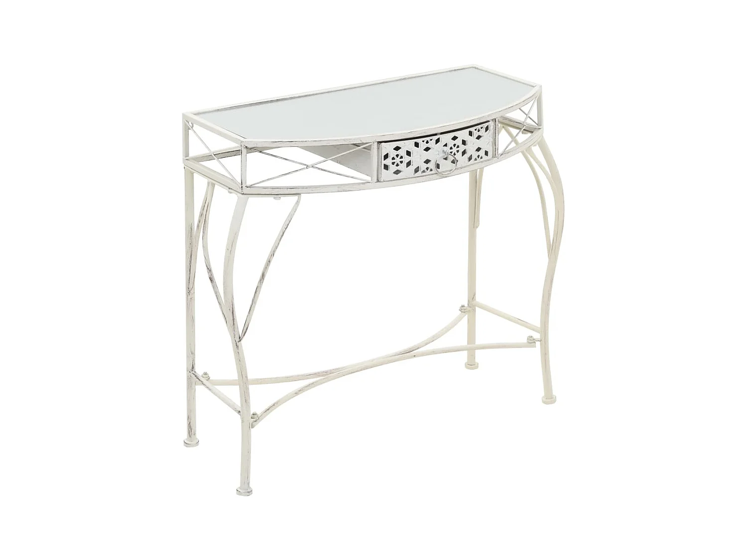 Table d'appoint Style français Métal 82 x 39 x 76 cm Blanc