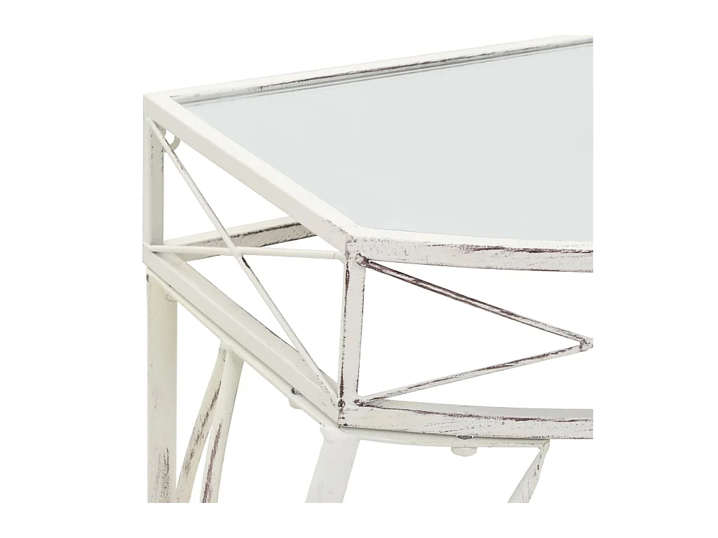 Table d'appoint Style français Métal 82 x 39 x 76 cm Blanc