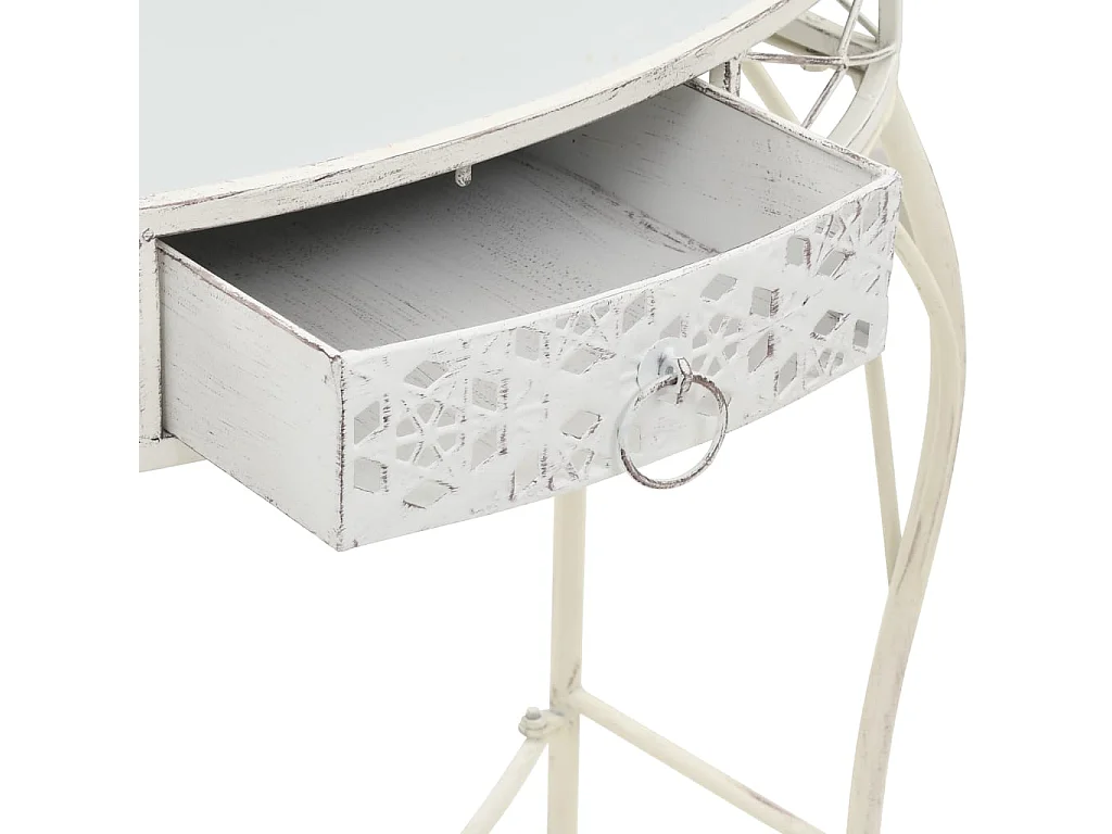 Franse metalen bijzettafel 82 x 39 x 76 cm wit