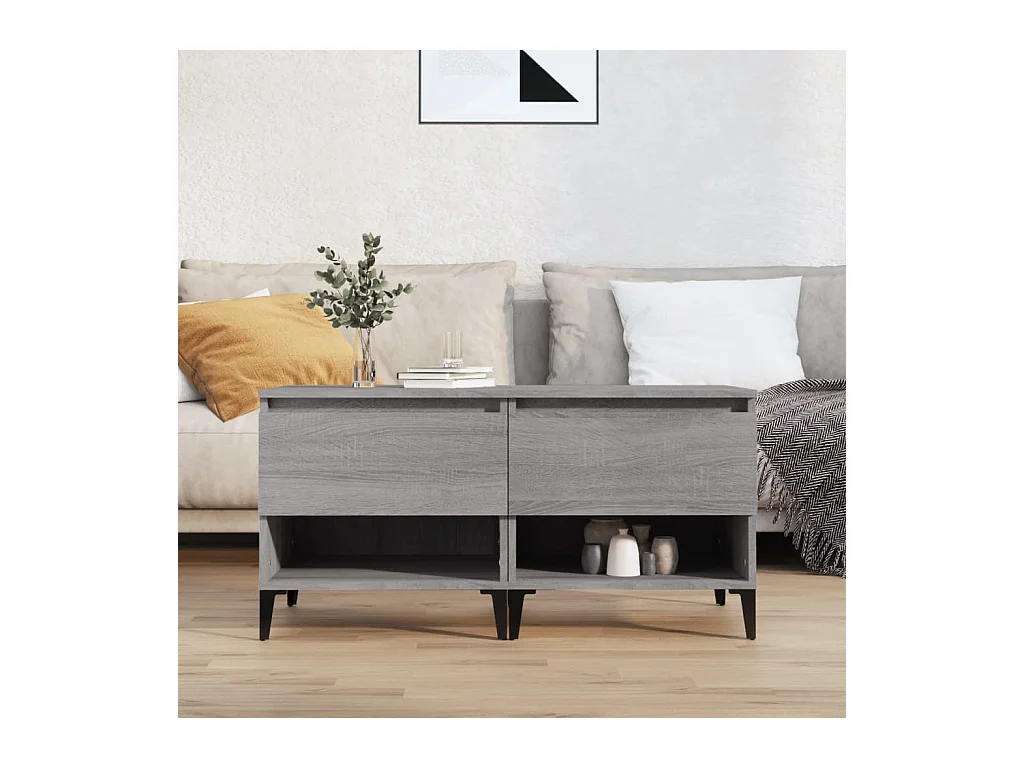 Tavolini laterali 2 pezzi Sonoma grigio 50x46x50 cm Legno ingegnerizzato