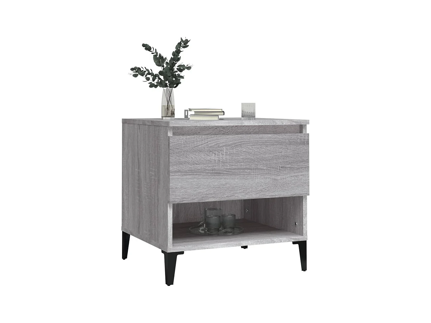 Tavolini laterali 2 pezzi Sonoma grigio 50x46x50 cm Legno ingegnerizzato