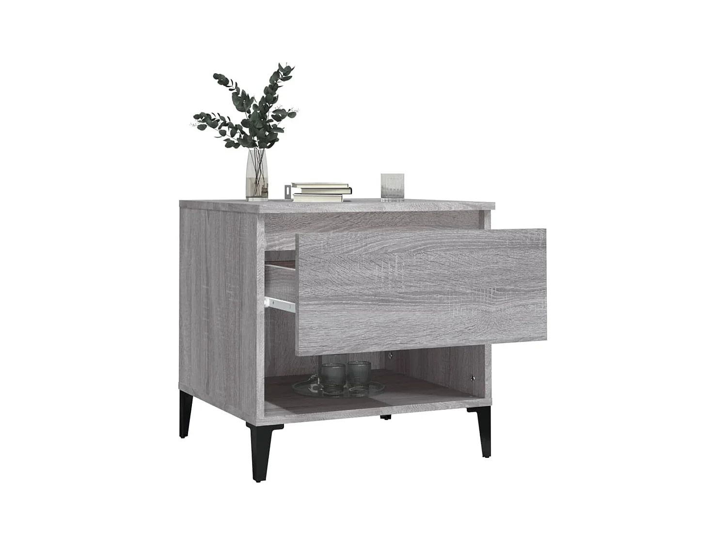 Tavolini laterali 2 pezzi Sonoma grigio 50x46x50 cm Legno ingegnerizzato