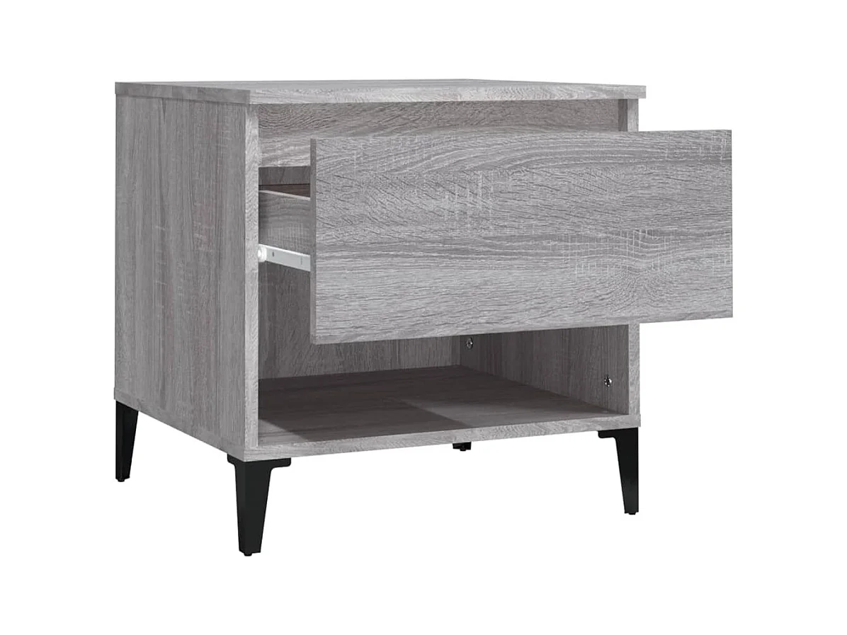Tavolini laterali 2 pezzi Sonoma grigio 50x46x50 cm Legno ingegnerizzato