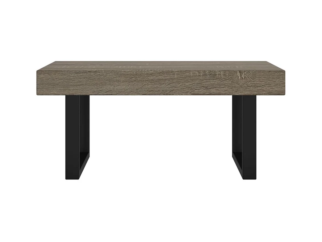 Salontafel Grijs en zwart 90x45x40 cm MDF en ijzer