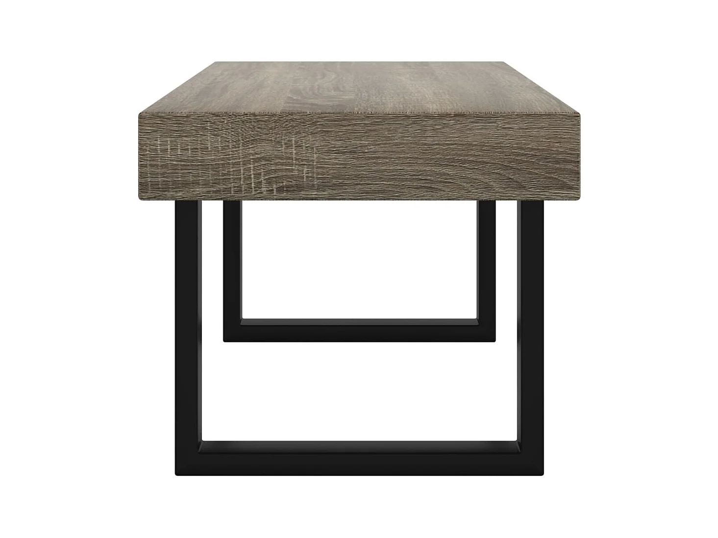 Salontafel Grijs en zwart 90x45x40 cm MDF en ijzer