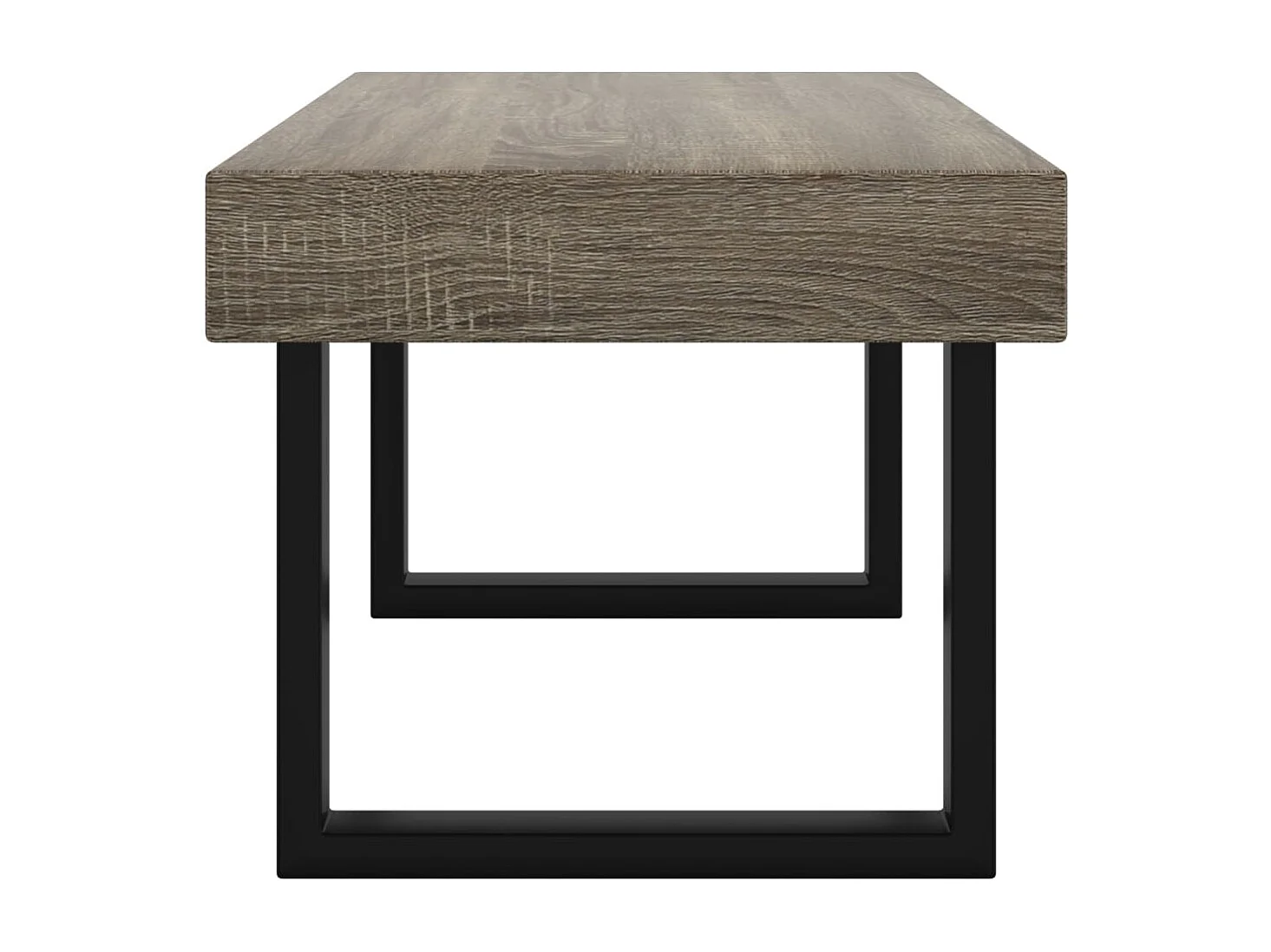 Table basse Gris et noir 90x45x40 cm MDF et fer