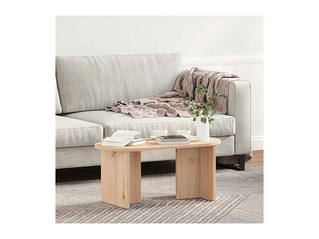 Natuurlijke salontafel 80 x 39,5 x 35 cm massief grenenhout