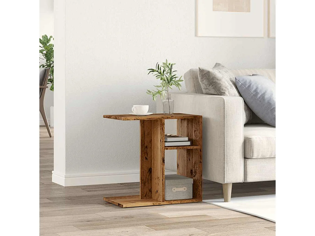 Tavolino laterale in legno antico 50x30x50 cm in legno ingegnerizzato