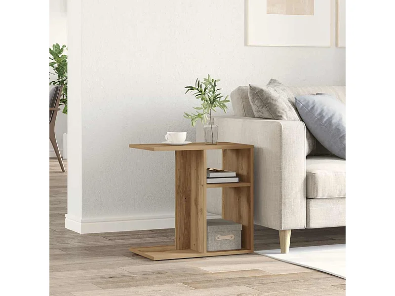 Handgemaakte eikenhouten bijzettafel 50x30x50 cm van bewerkt hout