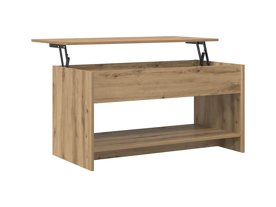 Table basse chêne artisanal 102 x 50 x 52.5 cm