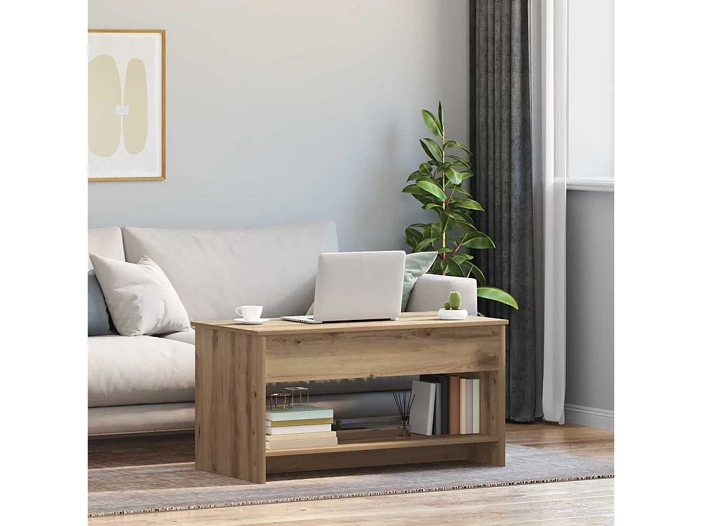 Table basse chêne artisanal 102 x 50 x 52.5 cm