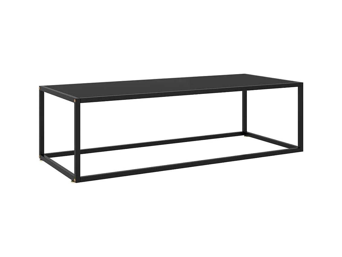 Table basse Noir avec verre noir 120x50x35 cm