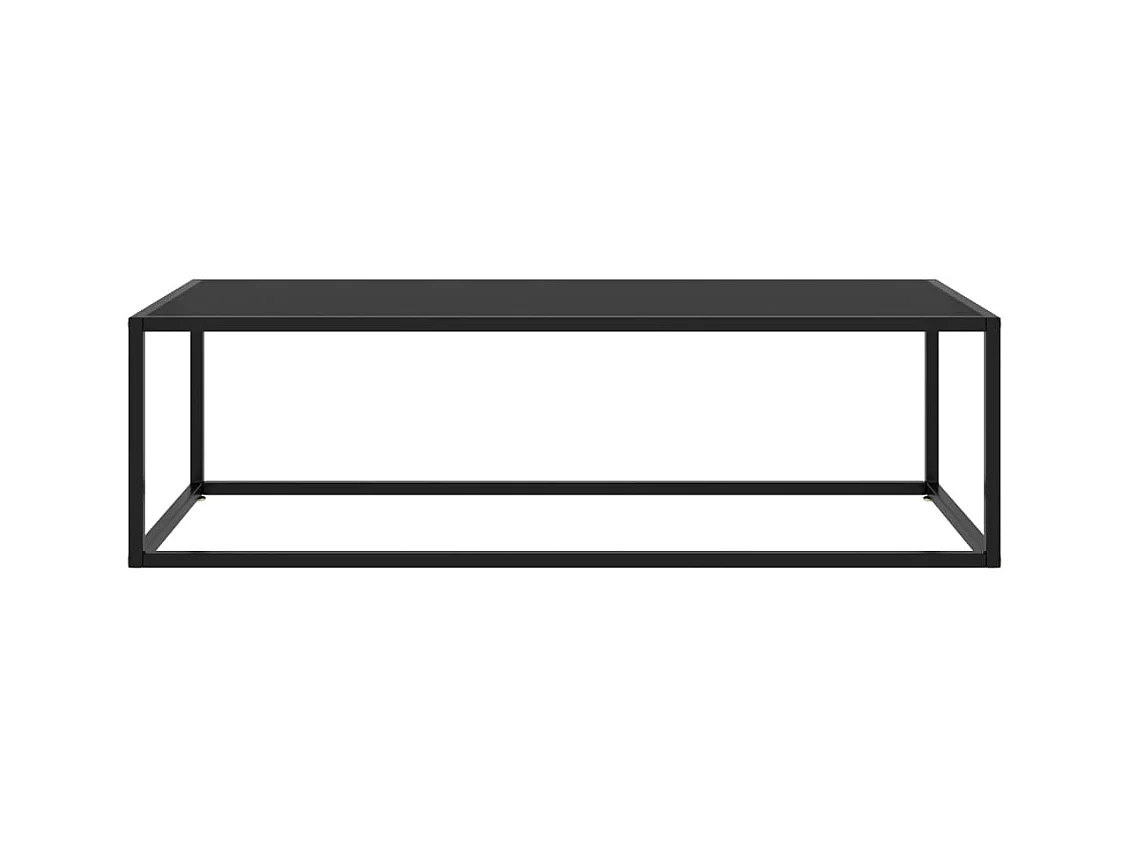Table basse Noir avec verre noir 120x50x35 cm