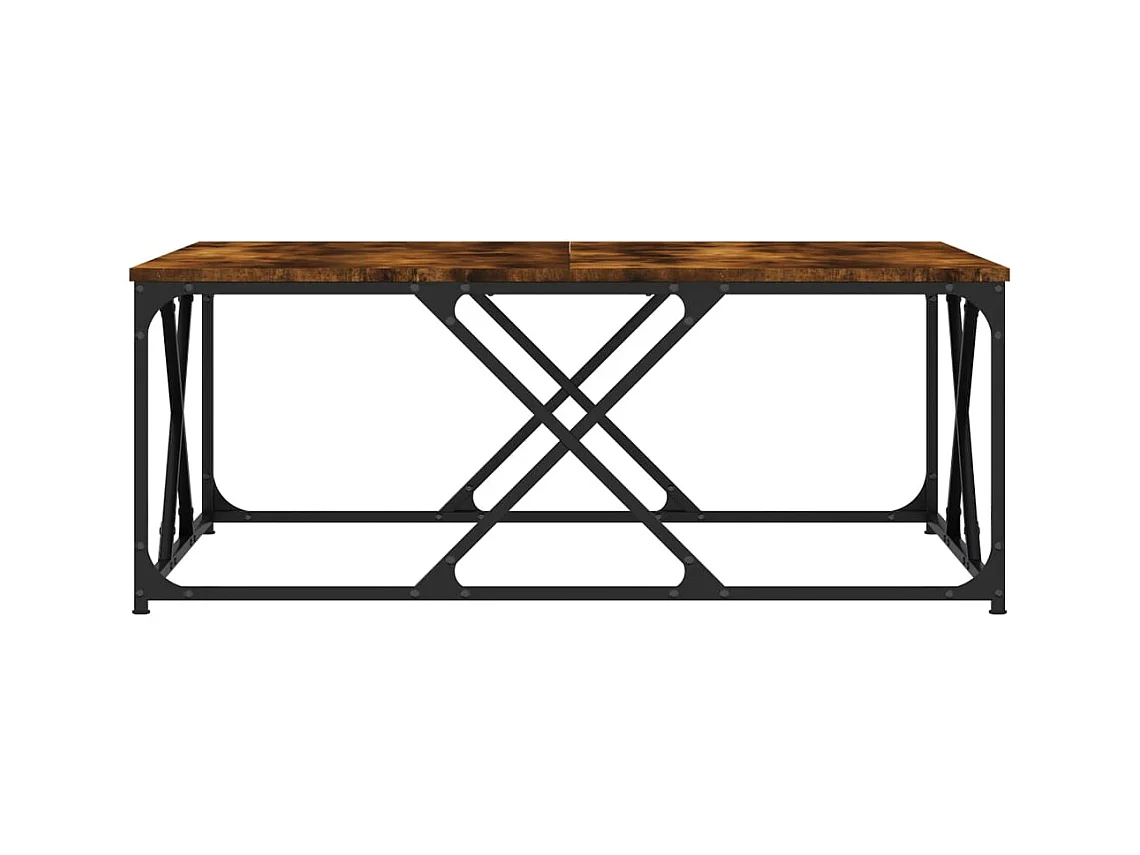 Table basse chêne fumé 100x100x40 cm bois d'ingénierie