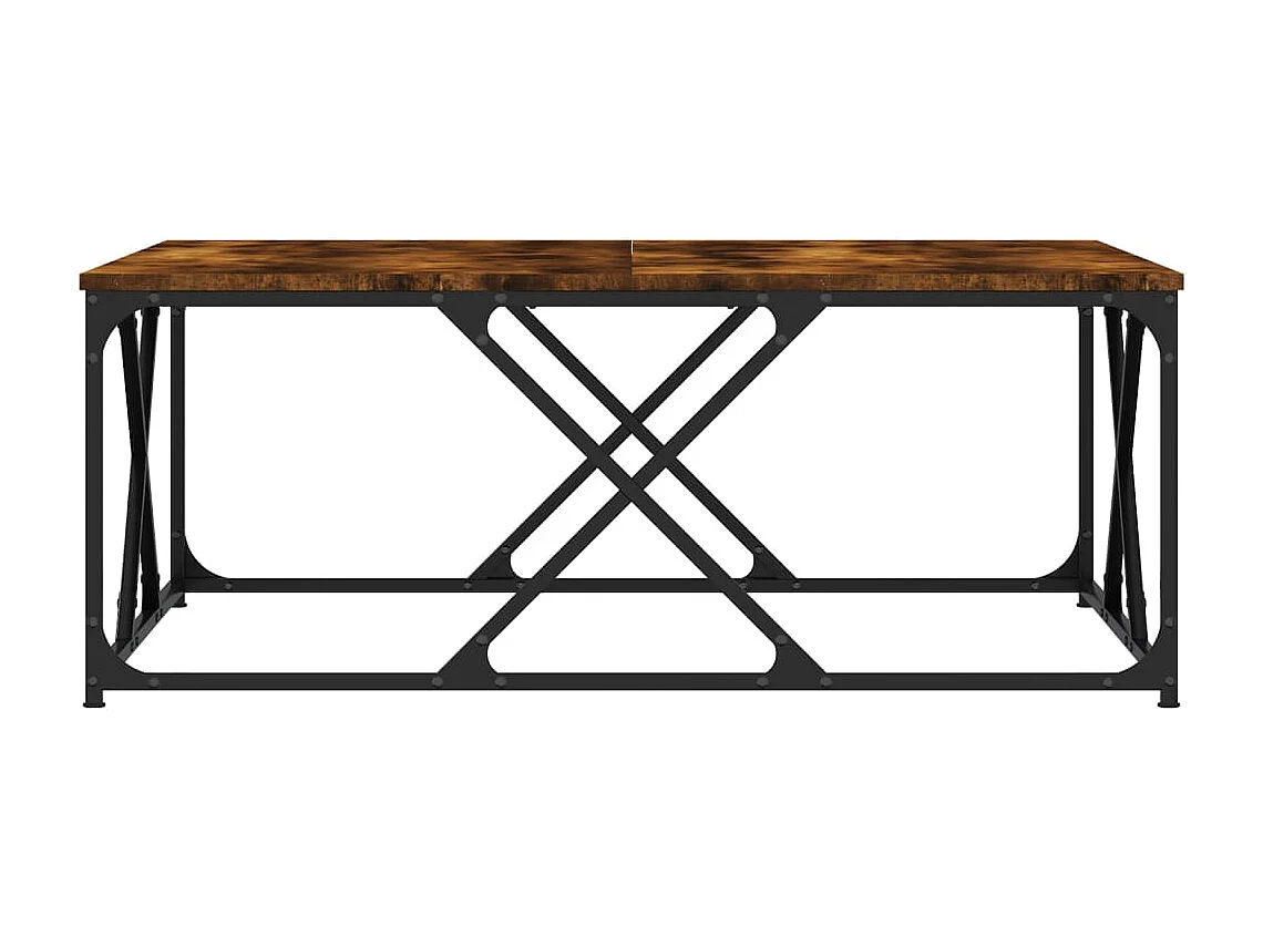 Table basse chêne fumé 100x100x40 cm bois d'ingénierie