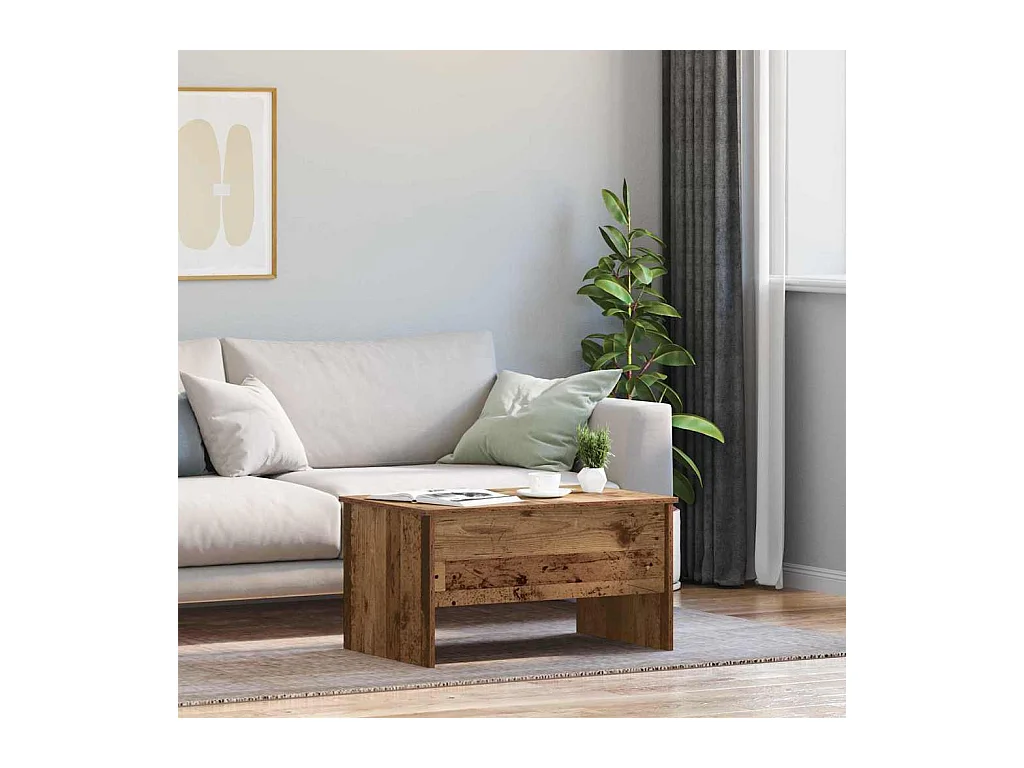 Salontafel Antiek hout 80 x 50,5 x 42,5 cm Bewerkt hout