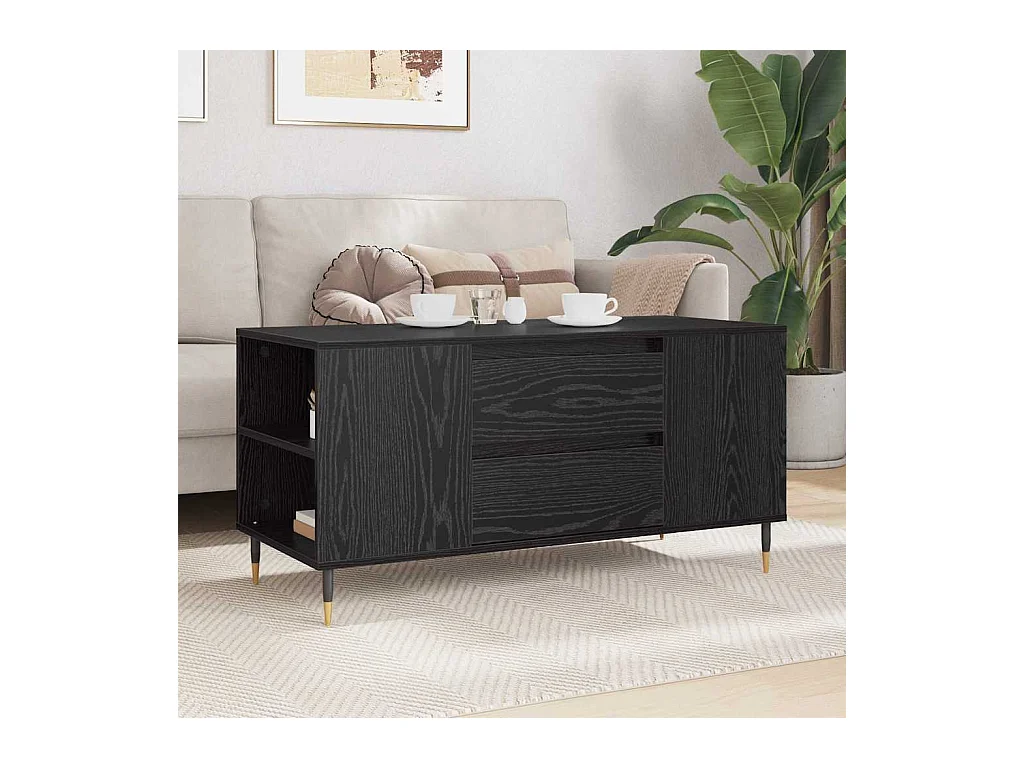 Table basse Chêne noir 102 x 44,5 x 50 cm Bois d'ingénierie