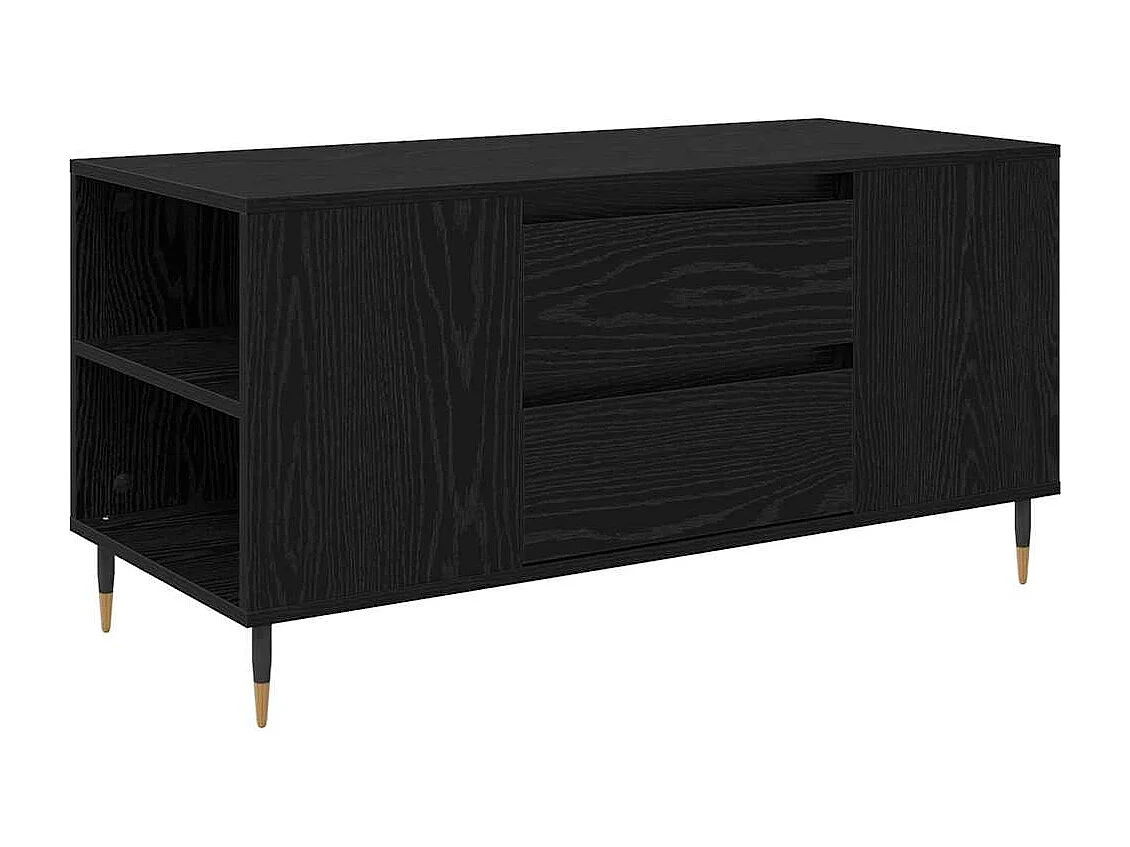 Tavolino da caffè Rovere nero 102 x 44,5 x 50 cm Legno ingegnerizzato