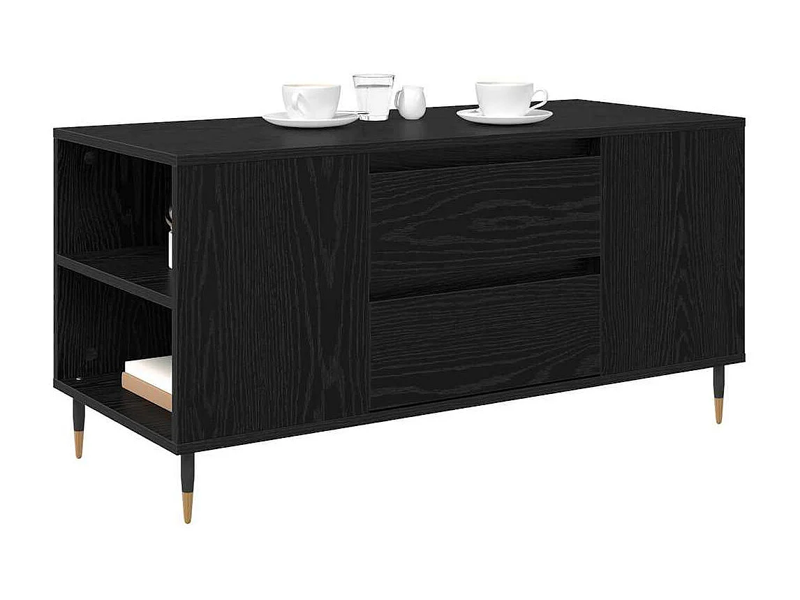 Tavolino da caffè Rovere nero 102 x 44,5 x 50 cm Legno ingegnerizzato