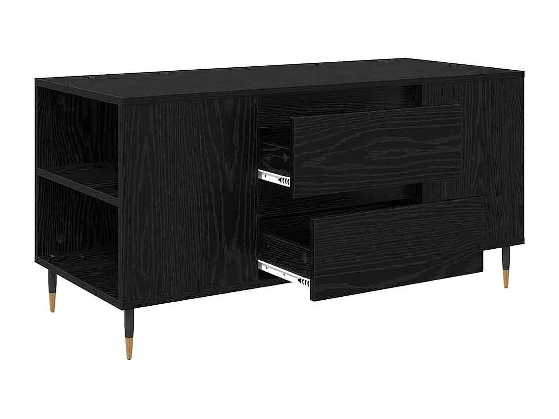 Tavolino da caffè Rovere nero 102 x 44,5 x 50 cm Legno ingegnerizzato