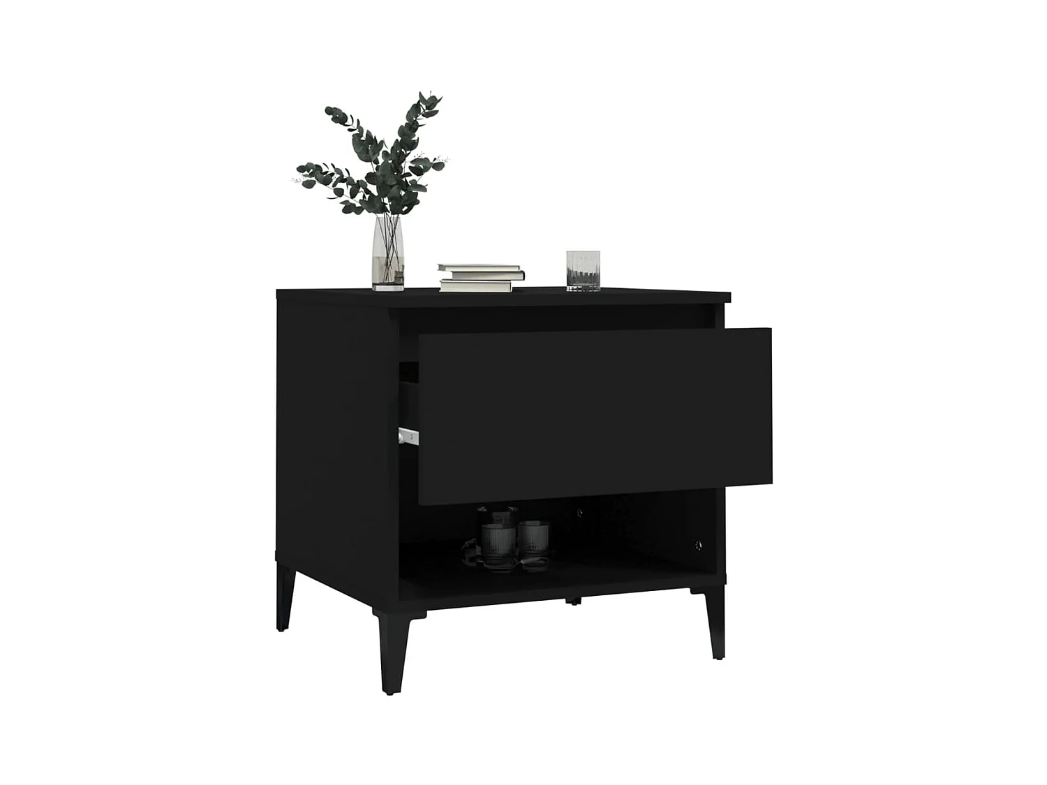 Tables d'appoint 2 pcs Noir 50x46x50 cm Bois d’ingénierie