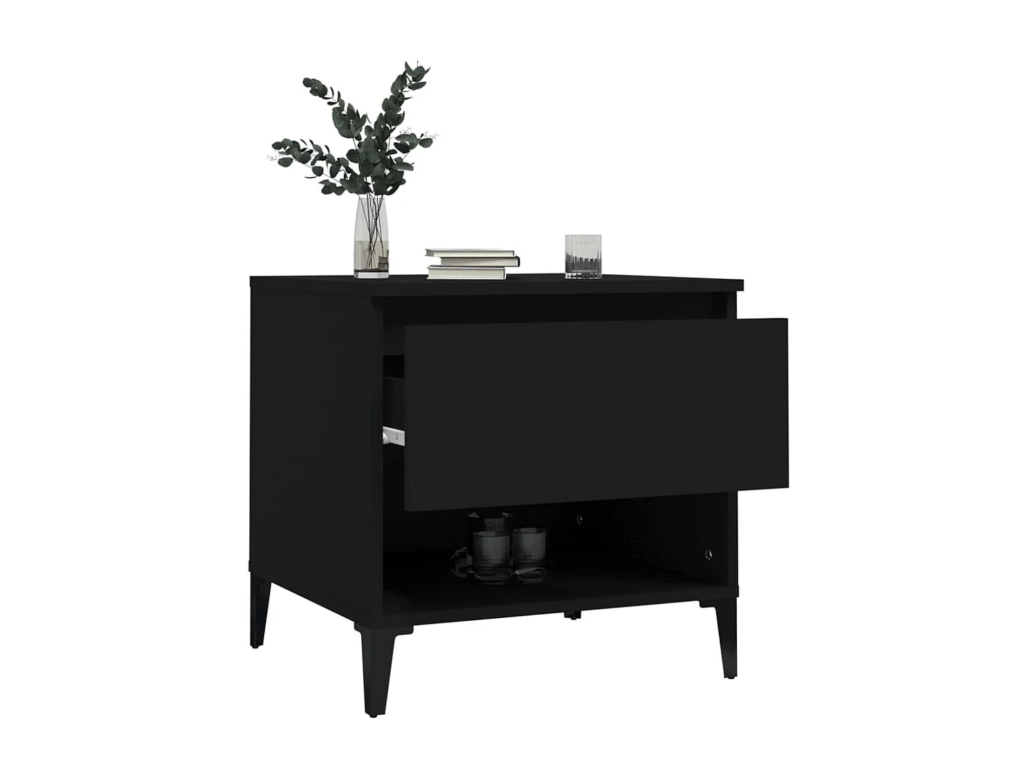 Tables d'appoint 2 pcs Noir 50x46x50 cm Bois d’ingénierie