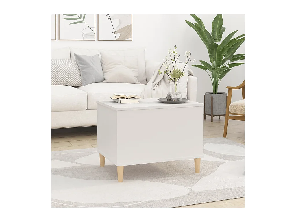 Table basse Blanc 60x44,5x45 cm Bois d'ingénierie