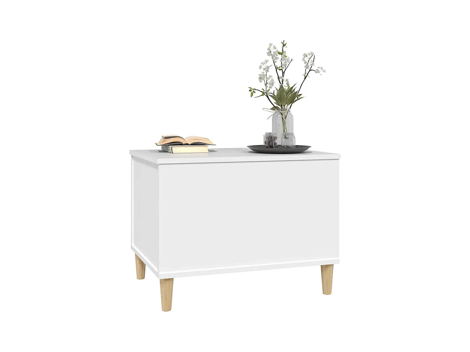 Table basse Blanc 60x44,5x45 cm Bois d'ingénierie