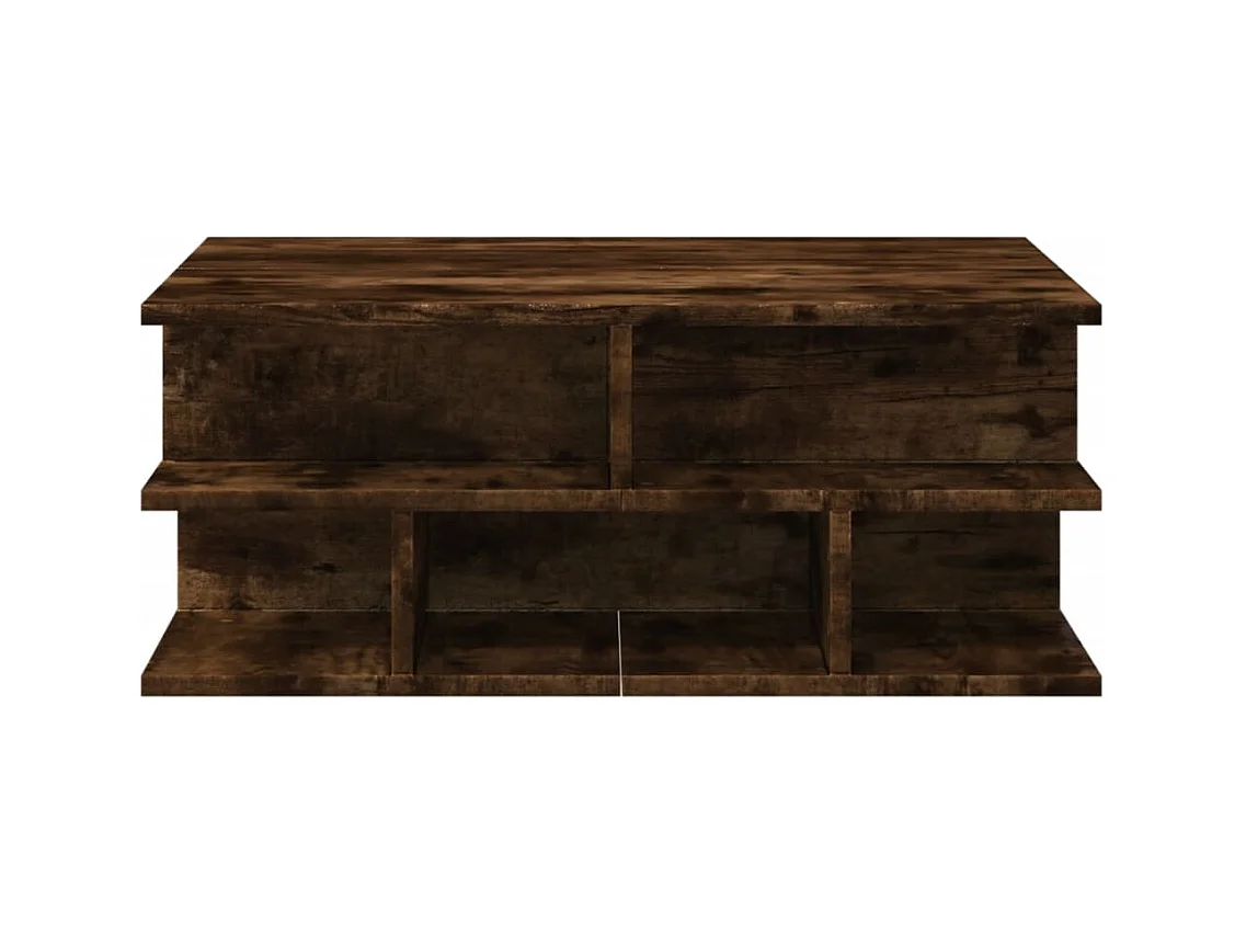 Gerookte eiken salontafel 70x70x29 cm bewerkt hout