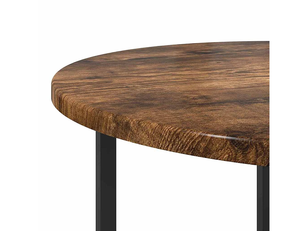 Ensemble de tables d'appoint 2 pcs Chêne fumé et noir