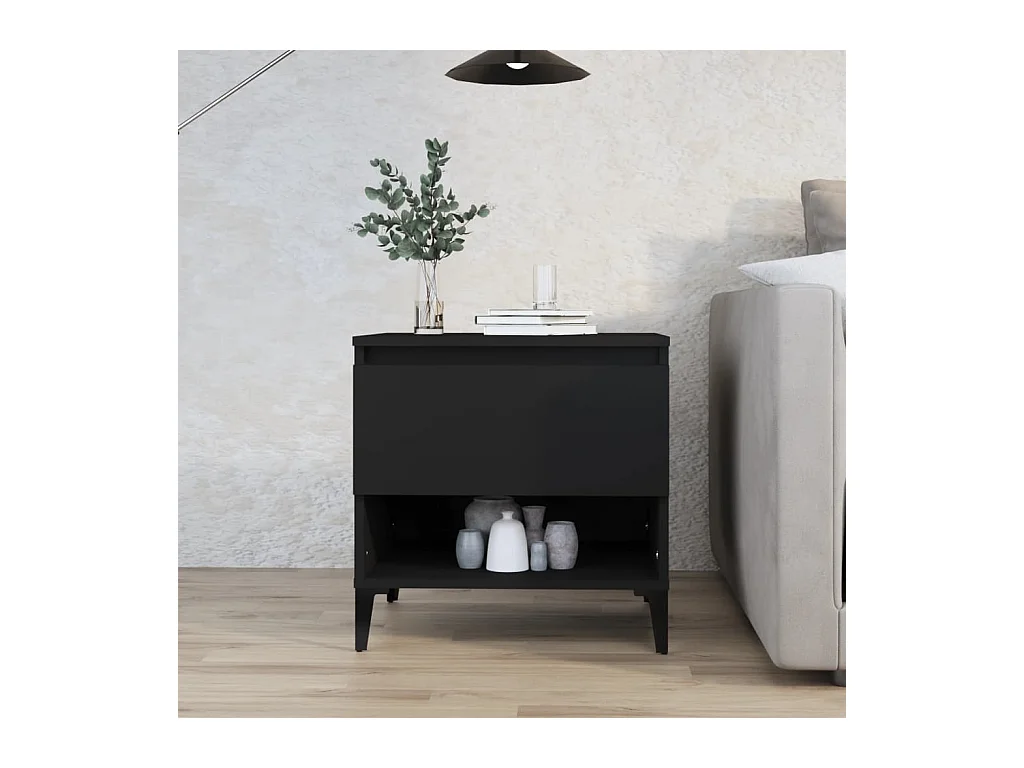 Table d'appoint Noir 50x46x50 cm Bois d’ingénierie