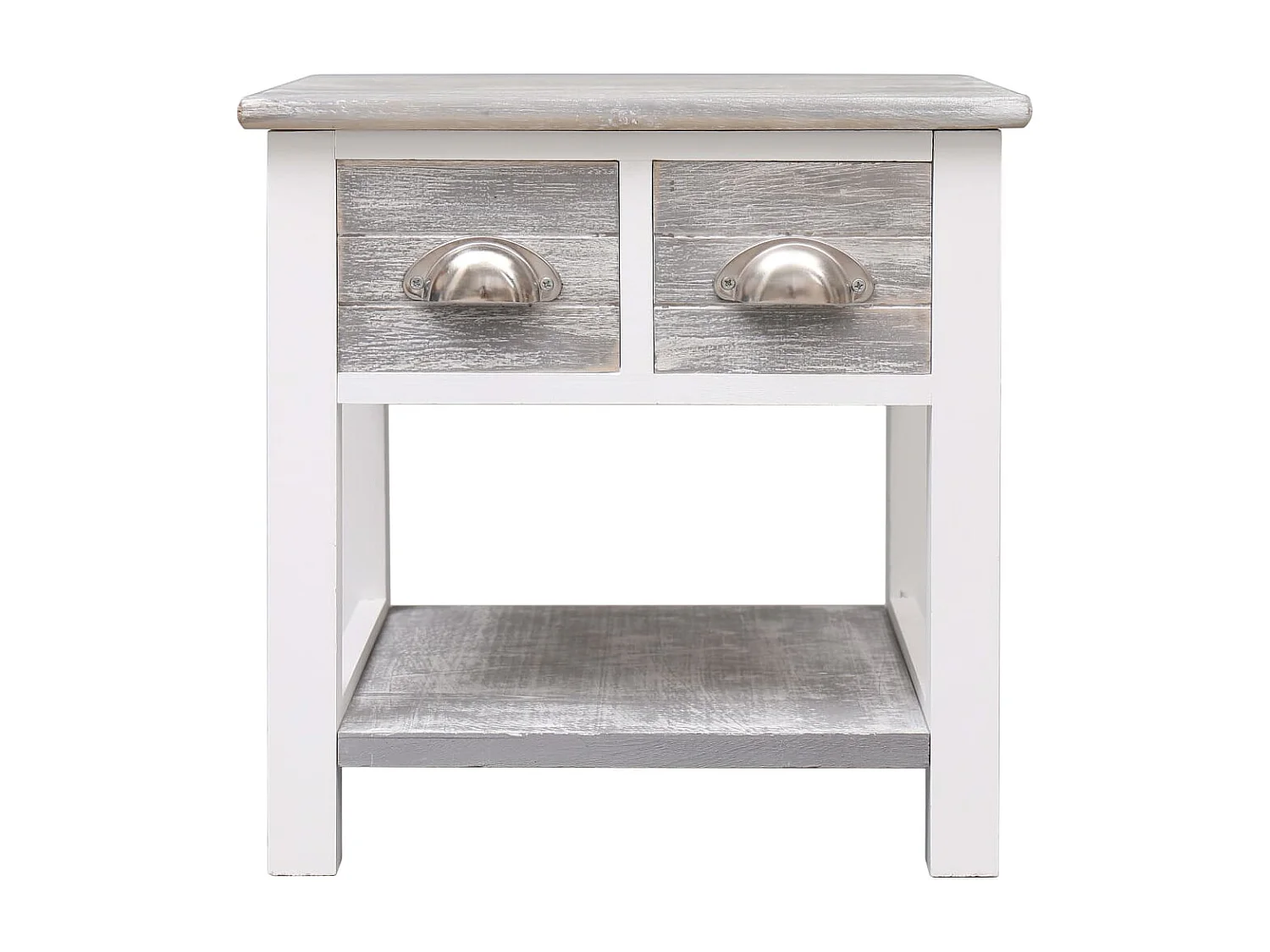 Tavolino grigio 40x40x40 cm in legno di Paulownia