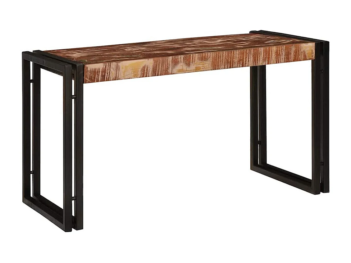 Table Gigogne 3 pcs Marron et noir bois de récupération massif
