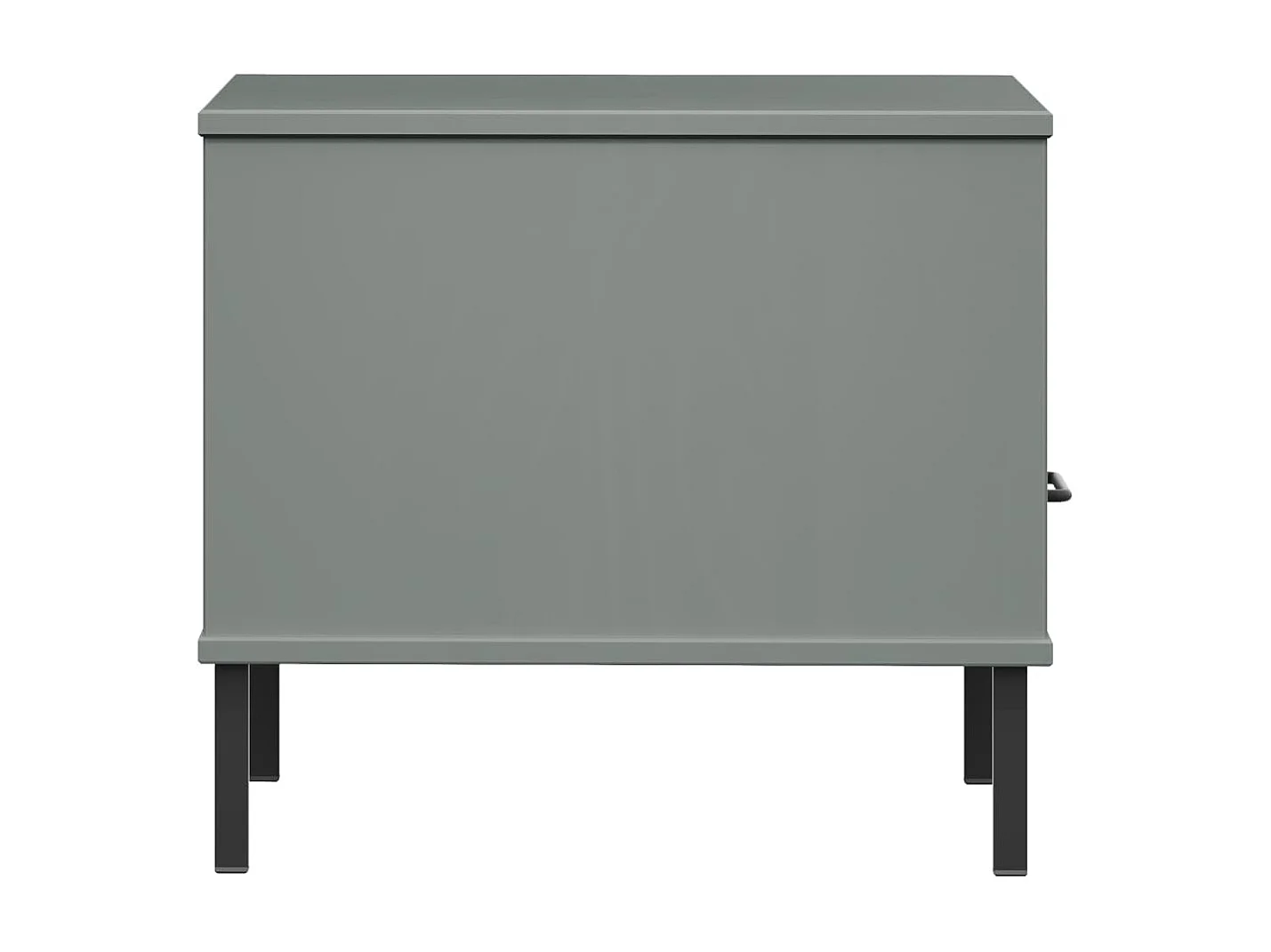 Mesita de noche con patas de metal Gris Madera maciza de pino OSLO