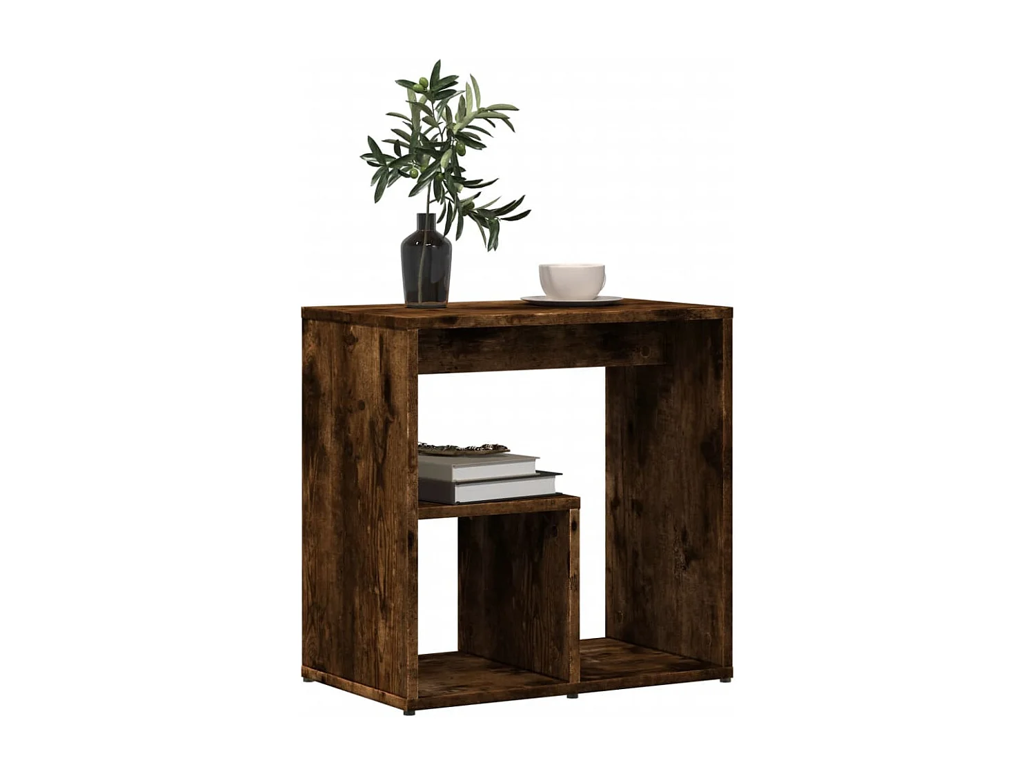 Bijzettafels 2 stuks gerookt eiken 50x30x50 cm bewerkt hout