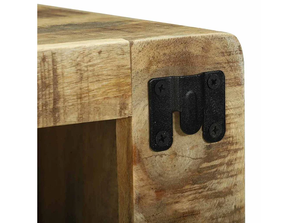 Mobile TV 2 pezzi Marrone Legno massello di mango grezzo