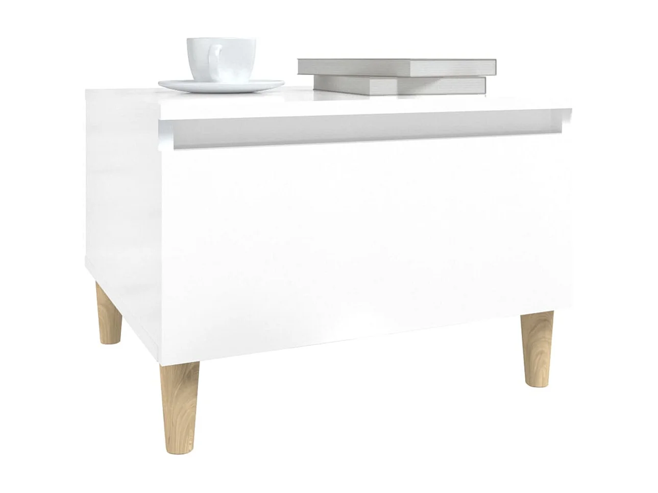 Bijzettafel Glanzend wit 50x46x35 cm Bewerkt hout