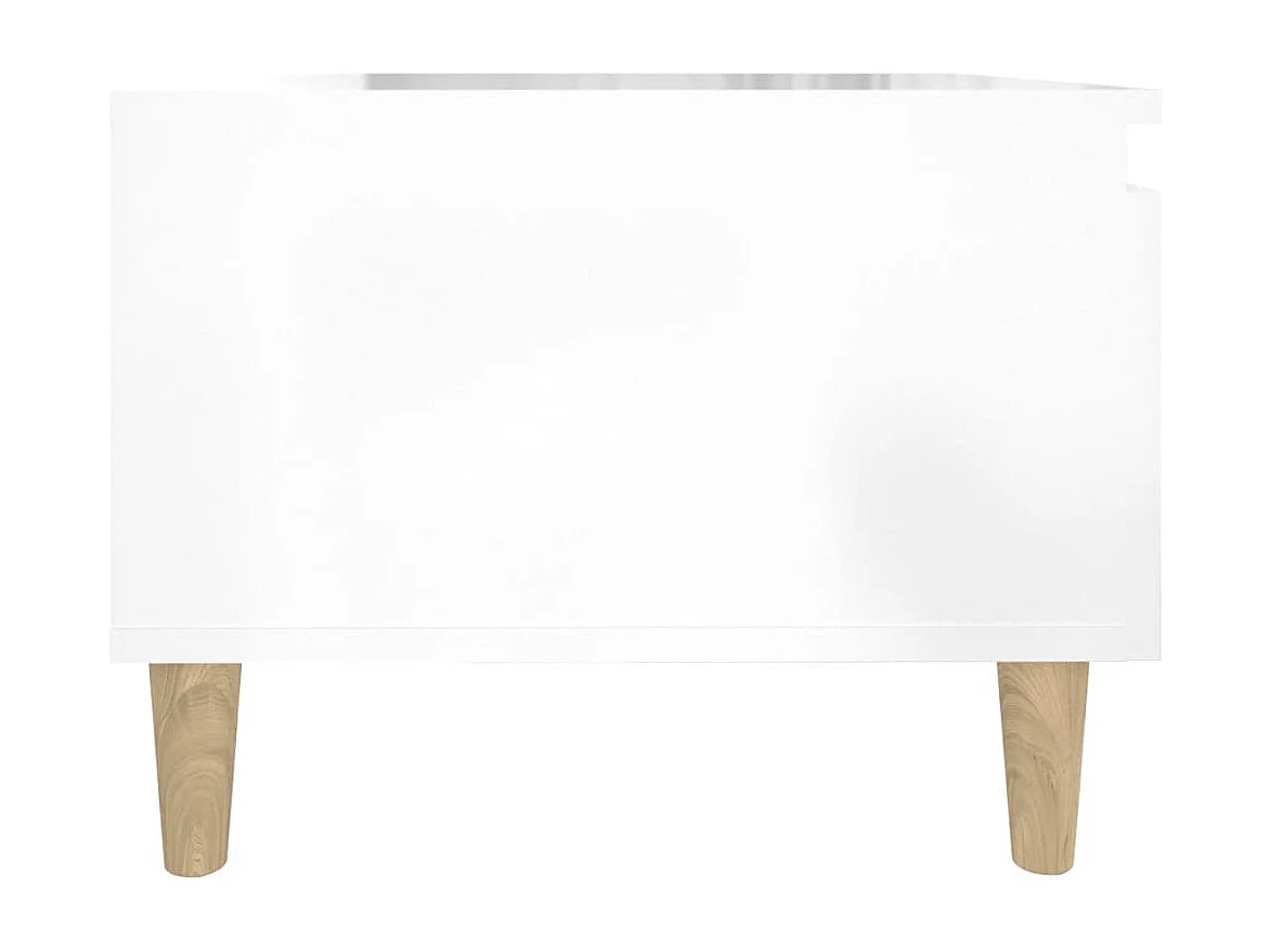 Bijzettafel Glanzend wit 50x46x35 cm Bewerkt hout