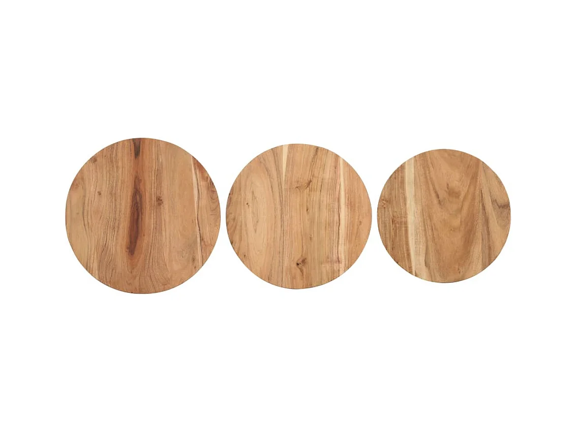 mesas auxiliares de madera maciza de acacia